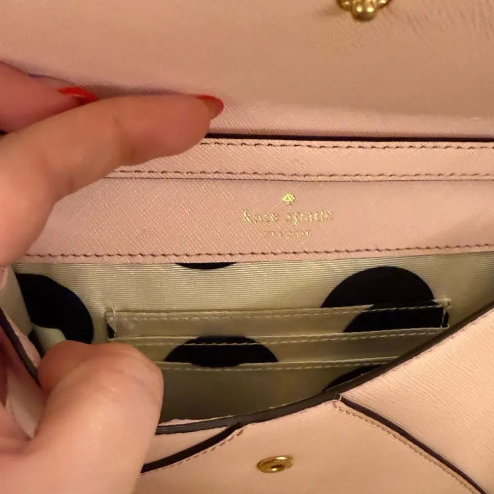 Kate Spade Pink Clutch with Gold Chain